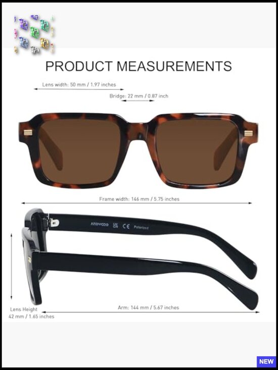 Retro Square Polarized Sunglasses for Women Men Vintage Rectangle Shades 70s